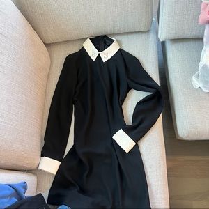 Victortoria Beckham bunny collar black dress